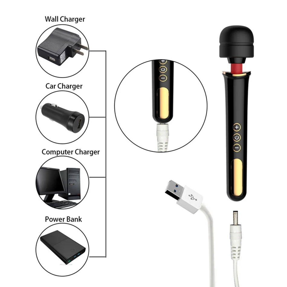 Powerful Woman Clit Vibrator AV Magic Wand Personal Body Massage Clitoral Stimulator Big Head Erotic Sex Toys | Красота и здоровье