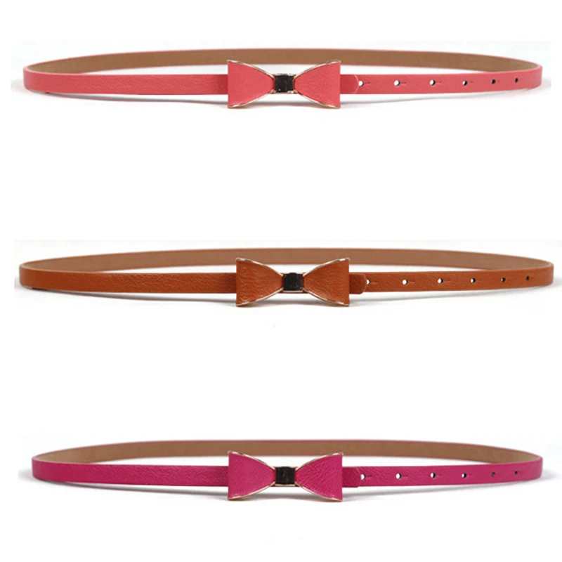 

Fashion Leather Waist Belt For Jeans Bowknot Buckle Ladies Belt For Dresses Black White Women Belt Wild Waistband