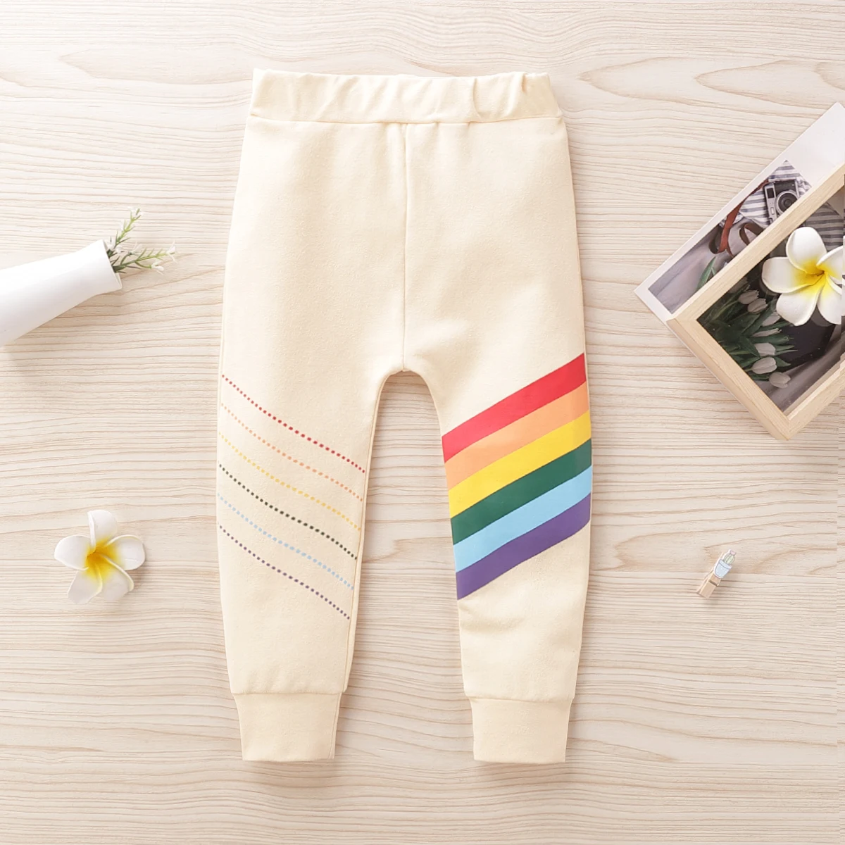 HIPAC Toddler Boys Pants Baby Girls Soft Leggings Casual Bottom for Kids Rainbow Printed Children Girl Legging Elastic Clothing | Мать и