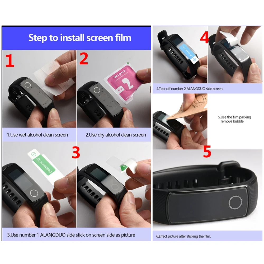 4 шт. мягкая пленка для Xiaomi mi Band 4 с отверстием Защитная пленка для экрана для Xiao mi band 4 аксессуары Xio mi Band 4 защитная пленка для экрана