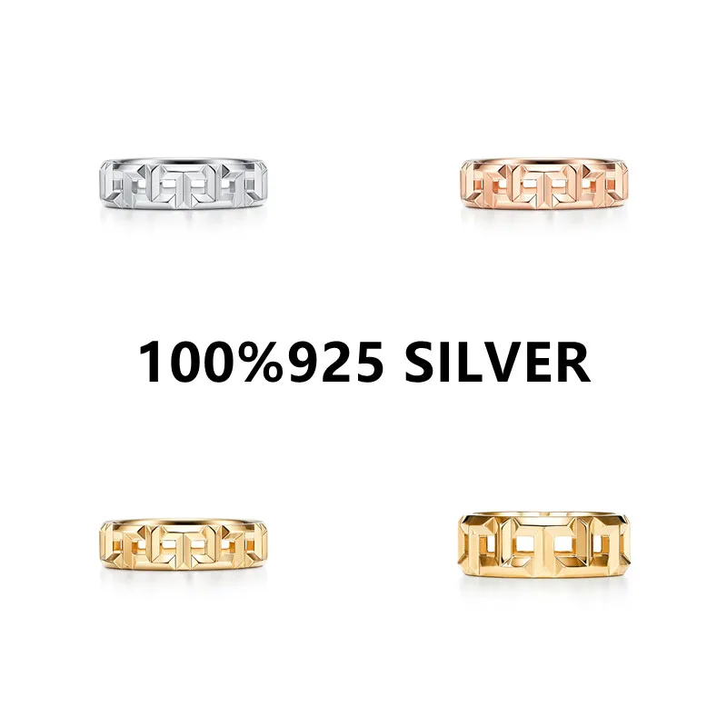 

2021 New products TF 925 Sterling Silver square diamond ring Ladies Exquisite Jewelry Party Wedding lovers Right ring