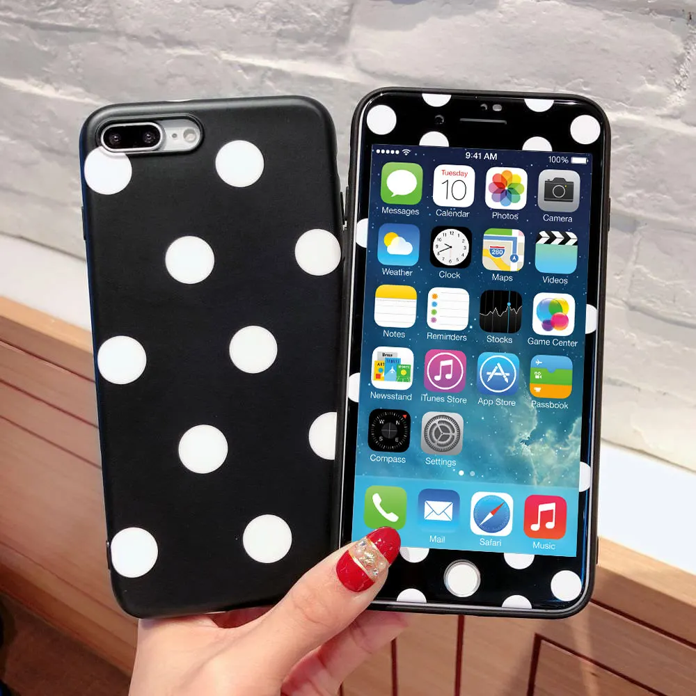 LAPOPNUT 360 милый узор в горошек чехол для телефона чехлы IPhone X Xr Xs Max 6 S 7 8 Plus Мягкий