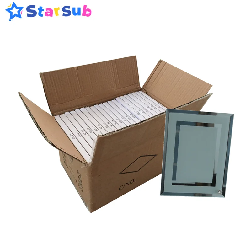 8 дюймов сублимационная пустая стеклянная Фоторамка двойная зеркальная рамка 25