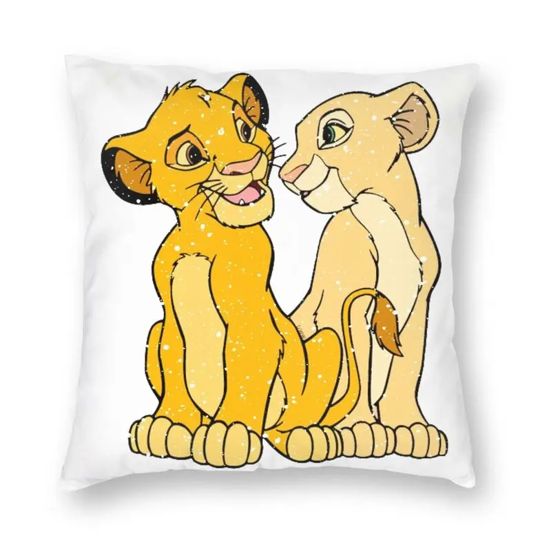 

Baby Nala And Simba From The Lion King Sofa Cushion Cover Cartoon Movie Hakuna Matata Throw Pillow Case Home Decor Pillowcase