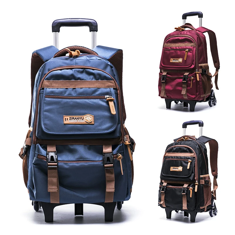 Grades 4-9 waterproof Removable Children School Bags With 2/6 Wheels Stairs Kids Trolley Schoolbag Book Bags boys girls Backpack