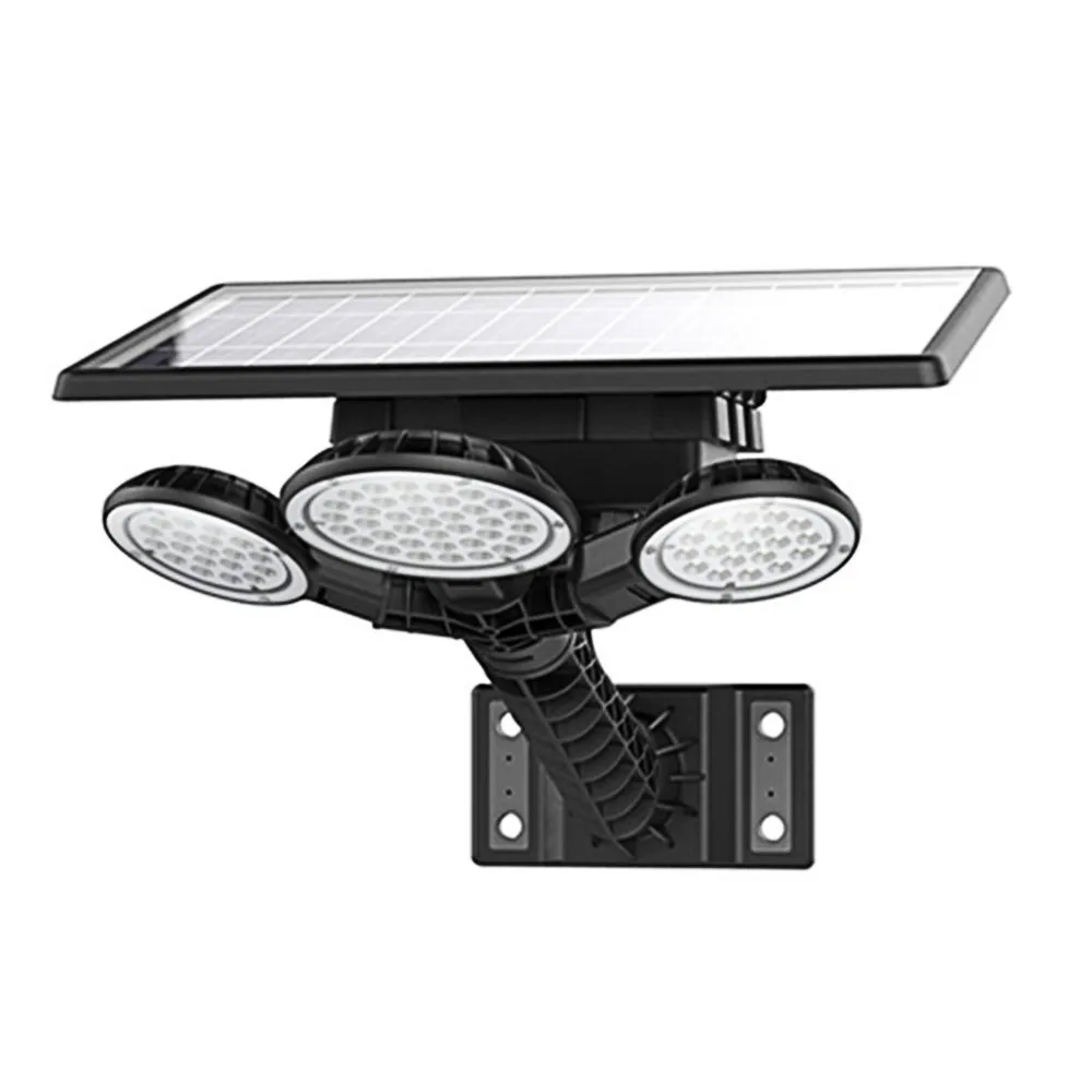 Уличный светодиодный фонарь на солнечной батарее 3 головки 75 светодиодов уличный