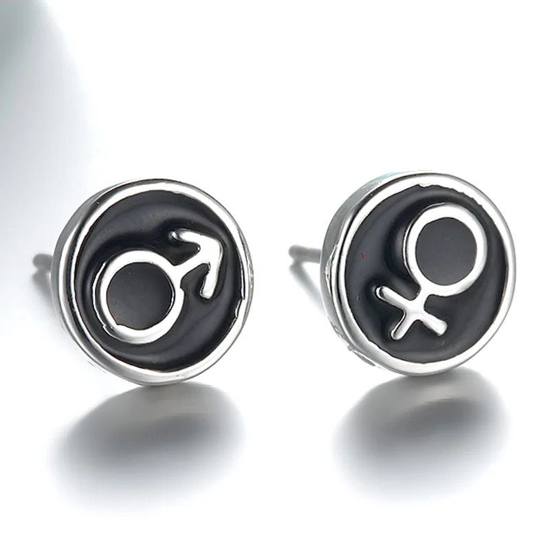 OMHXZJ Wholesale YS567 European Fashion Woman Man Party Birthday Wedding Gift Round Boy Girl S925 Sterling Silver Stud Earrings | Украшения