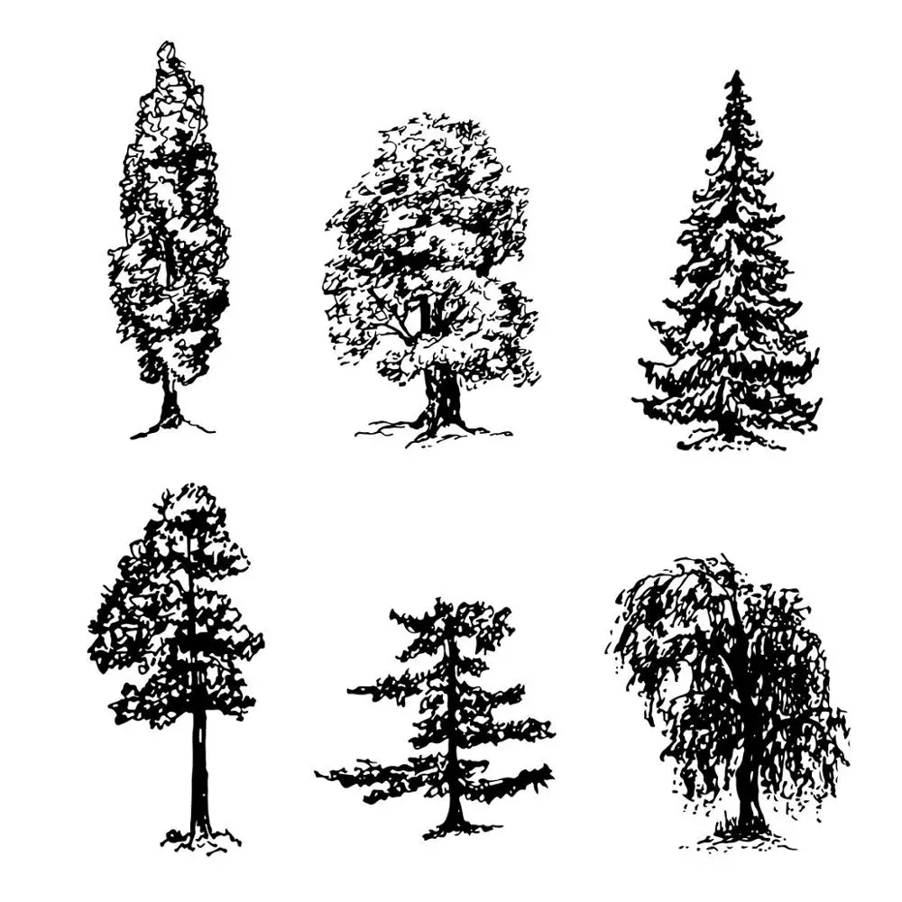 

Прозрачные штампы ZhuoAng с изображением пышного дерева для самостоятельного скрапбукинга/изготовления карт/декоративных силиконовых штампо...