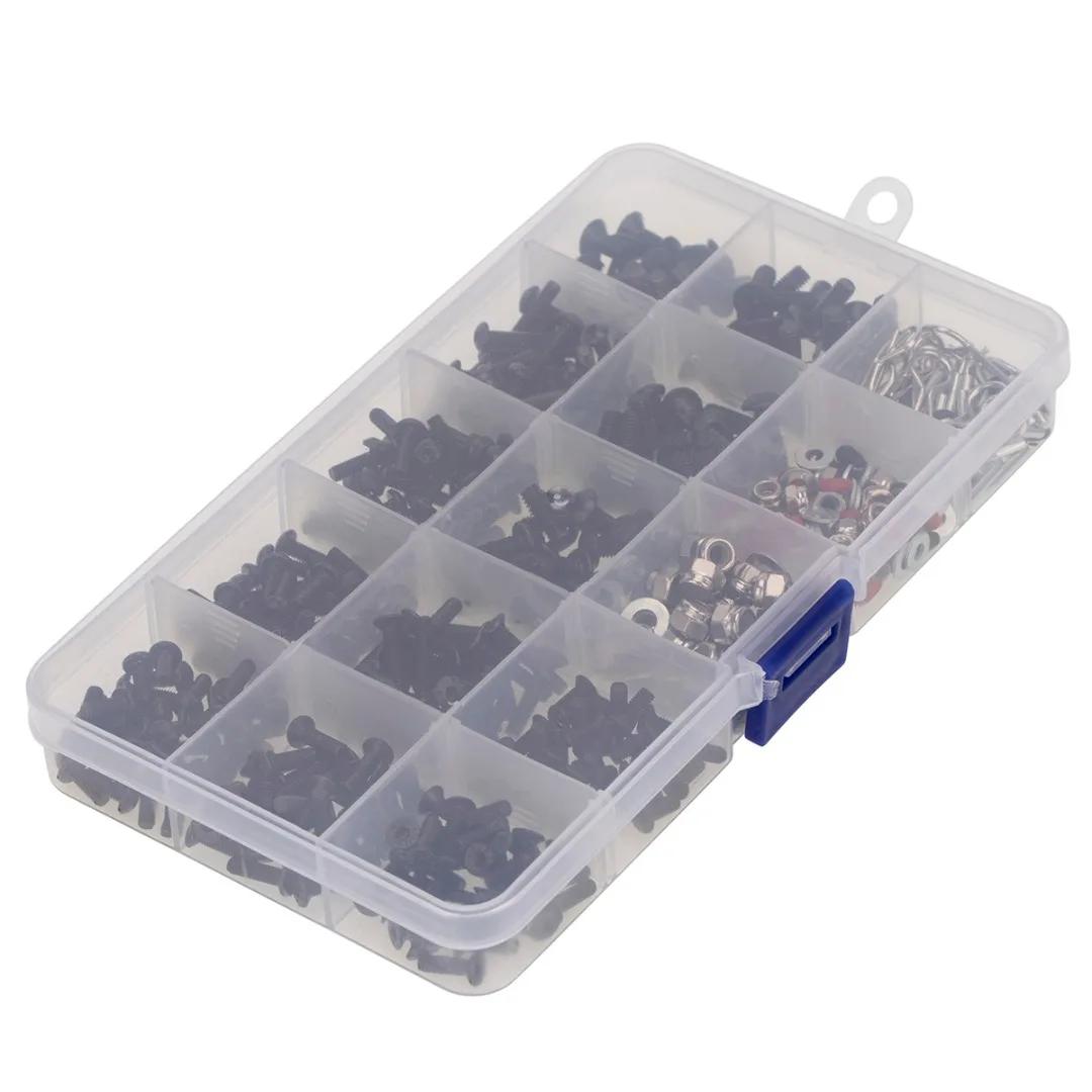

Durable 500pcs/set M3 M4 RC Car Shell Buckle Flat Head Nut Screws Kit Repair Tools for 1/10 RC Car Accessories