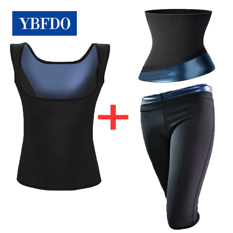 

YBFDO Корректирующее белье костюмы для Для женщин впитывает пот и облегающий штаны-сауна для Вес потери утягивающий корсет Топ, жилет топы для фитнес-тренировки пояс для похудения
