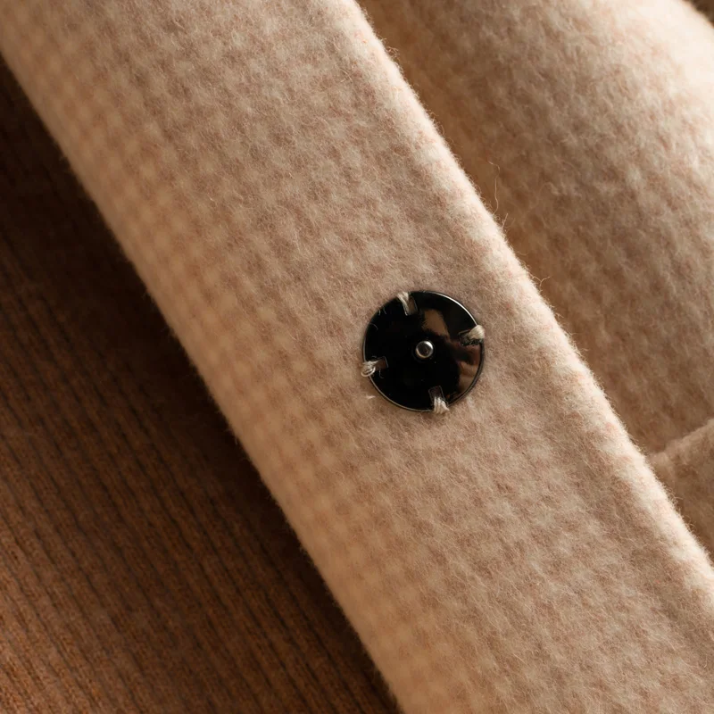 Осенне-зимнее короткое двустороннее кашемировое пальто из чистой шерсти Женское