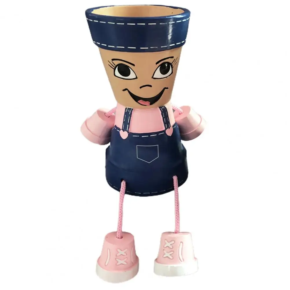 

Realistic Delicate Plant Pot Resin Cute Country Girl Boy Shape Flowerpot Planter for Garden