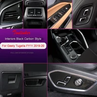 tonlinker interior mouldings cover stickers for geely tugella fy11 2019 20 car styling 14 pcs stainless steel black brush style