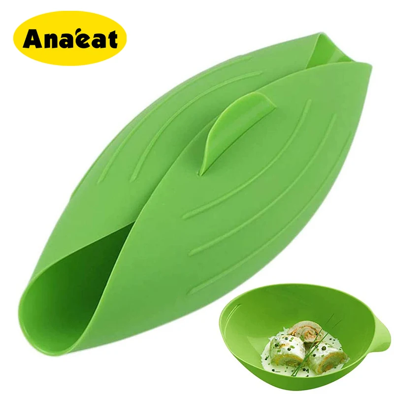 

ANAEAT 1pc silicone Steamer microwave Steamer oven Fish Kettle Poacher Cooker Food Vegetable Bowl Basket Kitchen Cooking Tools