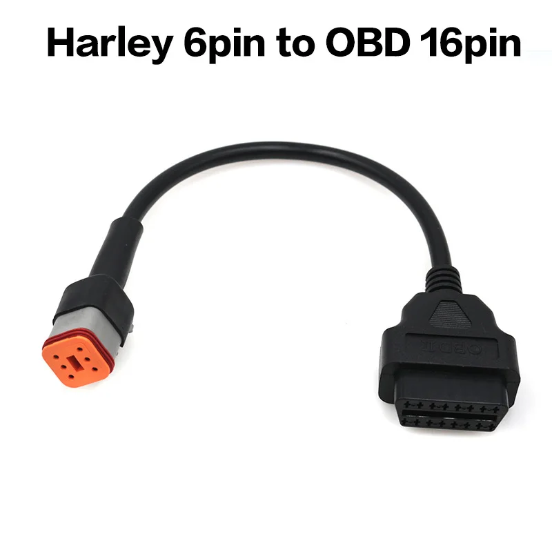 

1Pcs Motorcycle 6 Pin to 16 Pin OBD2 Diagnostic Cables Adapter For Harley Davidson Support ELM327 OBD Scanner Obdii Code Reader