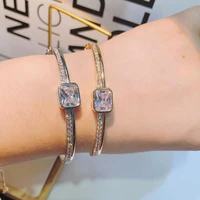 hibride spring trendy luxury stackable statement bangle for women wedding full cubic zircon crystal dubai bracelets bijoux b 48