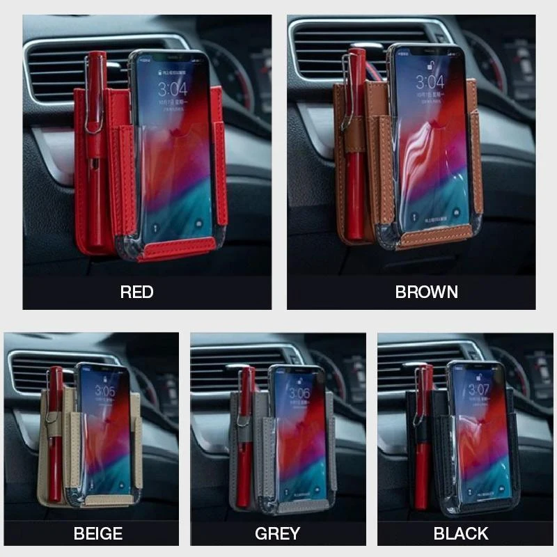 

Luxury Multifunctional Car Air Vent Mount Pocket Mobile Phone Pouch Holder Storage Bag Car Air Vent Smart Cell Phone Pouch