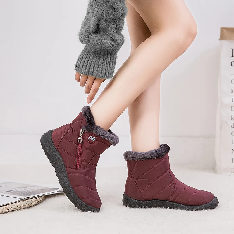 

Women Boots Waterproof Snow Boots Female Plush Winter Boots Women Warm Ankle Botas Mujer Winter Shoes Woman Plus Size 43