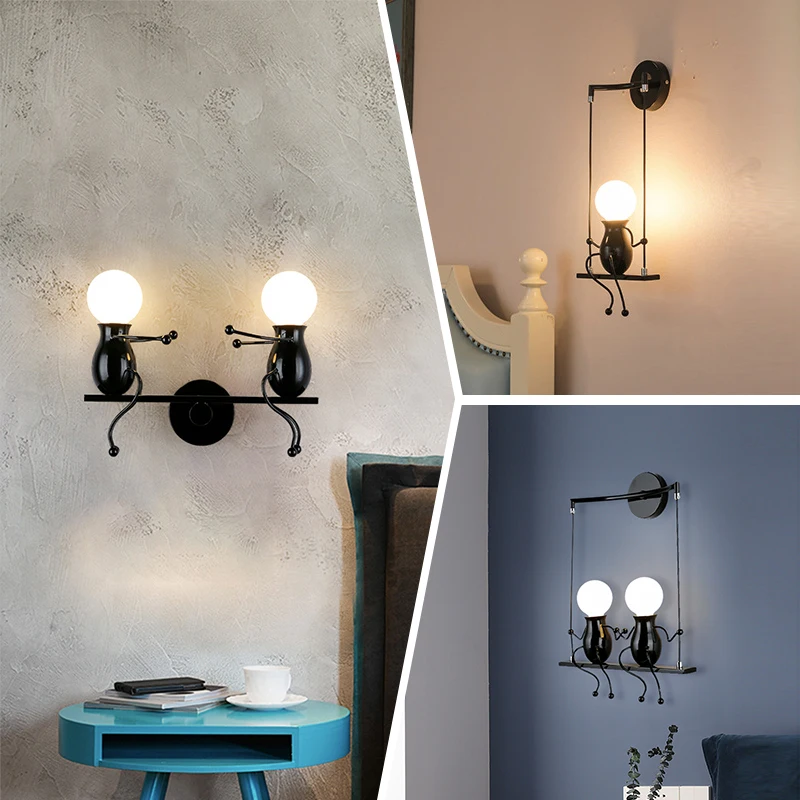 Железный светодиодный настенный светильник s креативный металлический с