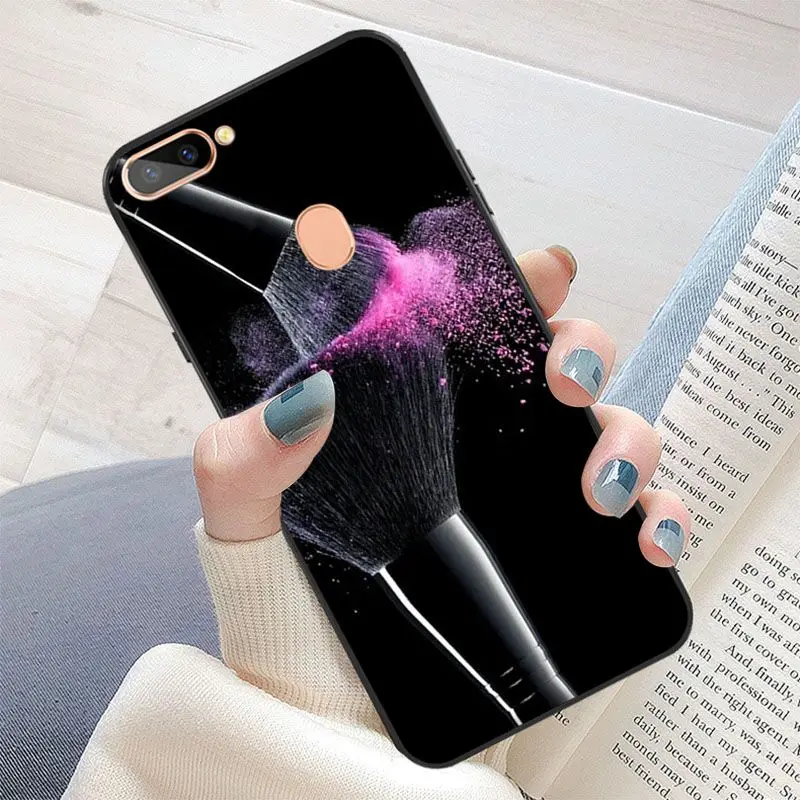 

Girl love makeup brush Photo Soft Phone Case For OPPO R15pro RENO 2Z Realme 3 Realme2 3 5pro C2 OPPO R17pro Coque Shell