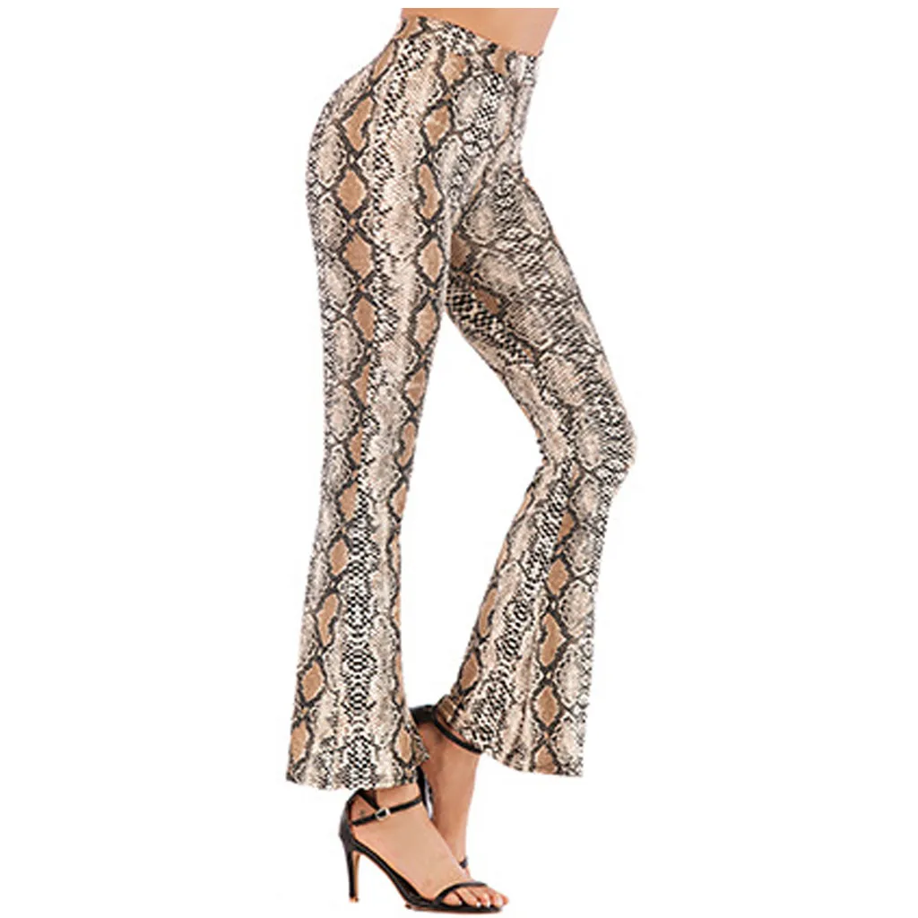 Женские широкие брюки в полоску эластичные длинные большого размера с высокой