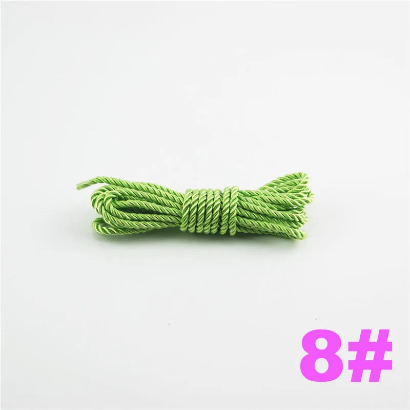DIY Cord Jewelry findings 3 мм сплошной цвет 3 плетеный шнур декоративная скрученная атласная полиэфирная нить 100 м/шт. DS217 - Цвет: 8