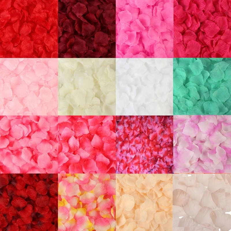 

2000 Pcs Artificial Rose Petals Wedding Petalas Colorful Silk Flower Accessories 23GB