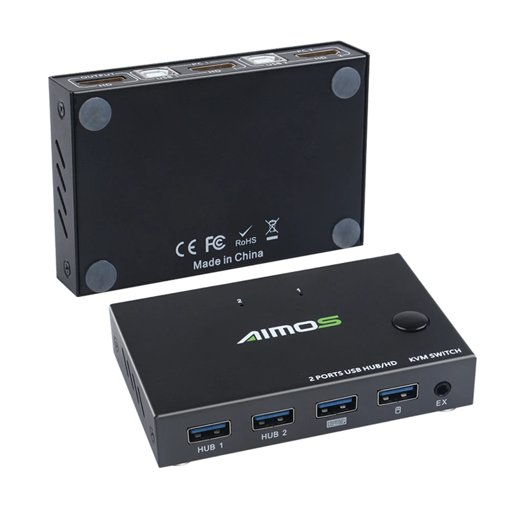 

KVM-переключатель USB 2,0, переключатель для ПК, клавиатуры, мыши, HDTV, совместимый KVM-переключатель, устройства для принтера HD 4K 1080P