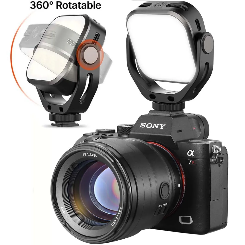 

VL66 Video Light Panel Studio Lights with 360 Rotation Mount Bracket Lamp Mobile Flashes Camera Lighting Set for Photo DSLR SLR