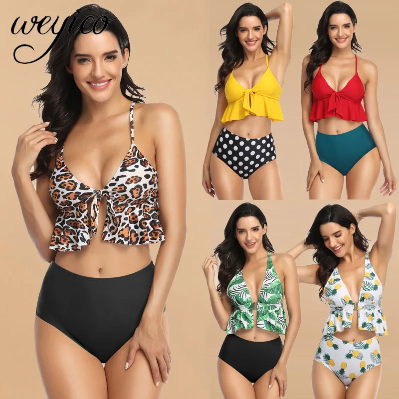 Сексуальный комплект бикини купальный костюм для женщин ретро Перекрещенные