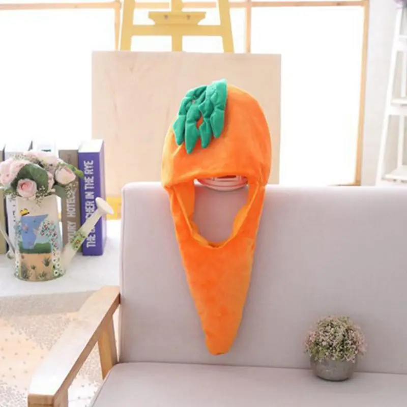 

Japanese Cute Plush Cartoon Carrot Funny Cap Mask Adult Kid Easter Party Cosplay Costume Vegetable Hood Hat Festival Photo Props