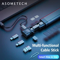 multi function 9 in 1 cable stick card storage smart adapter usb stick data cable sim tf card reader universal for iphone xiaomi