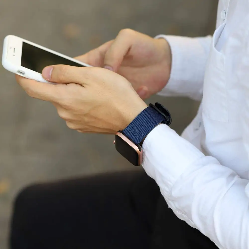 Ремешок нейлоновый для Apple Watch Band 6/5/4/3/2/1 42 мм 38 браслет под ткань наручных часов