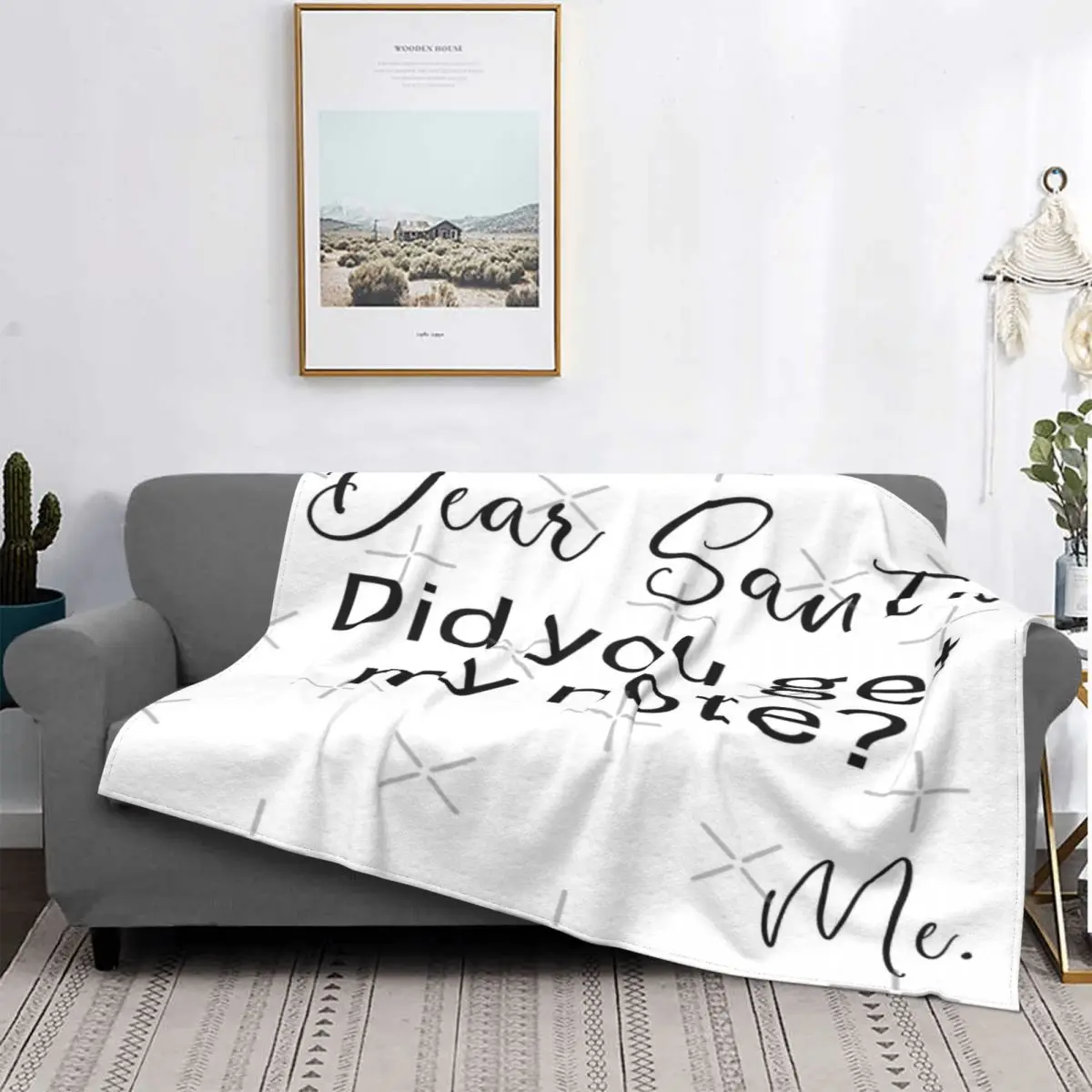 

Manta con mensaje divertido de Dear Santa Note, colcha a cuadros para cama, colcha de lana de 90, manta ponderada