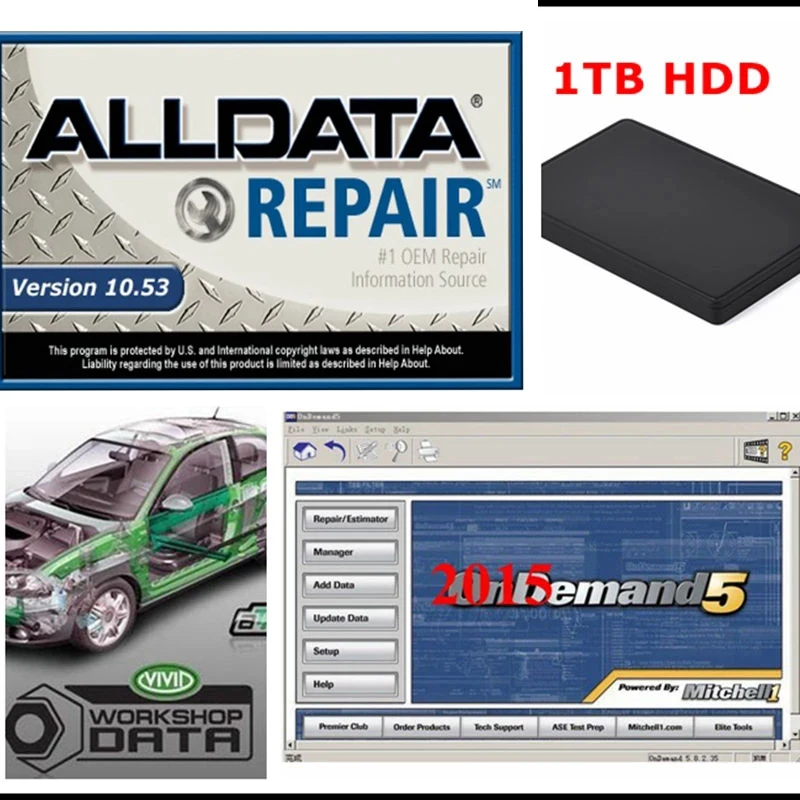Программное обеспечение для ремонта автомобиля Alldata 10 53 v mit chell On Demand Эльза ET.KA Vivid