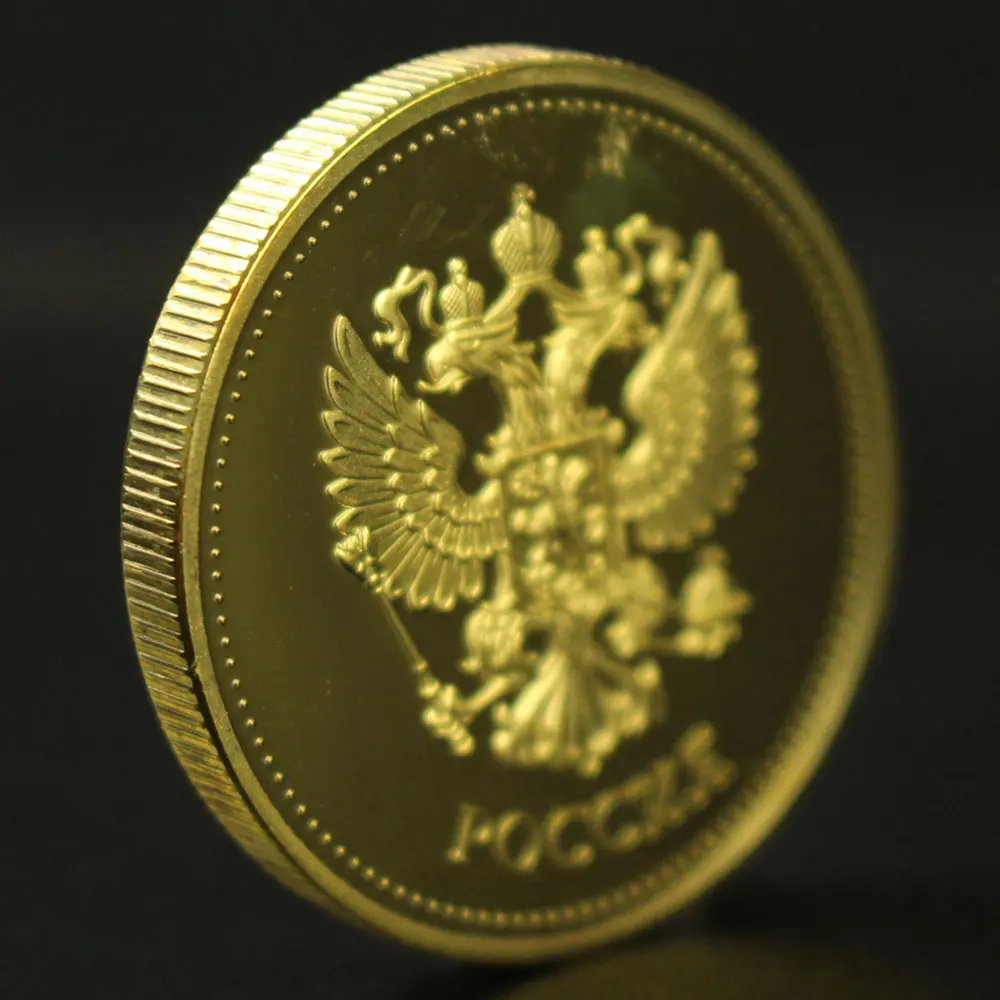 

Russian Saint Petersburg Collectible Gold Plated Souvenir Coin Double-headed Eagle Pattern Collection Art Commemorative Coin