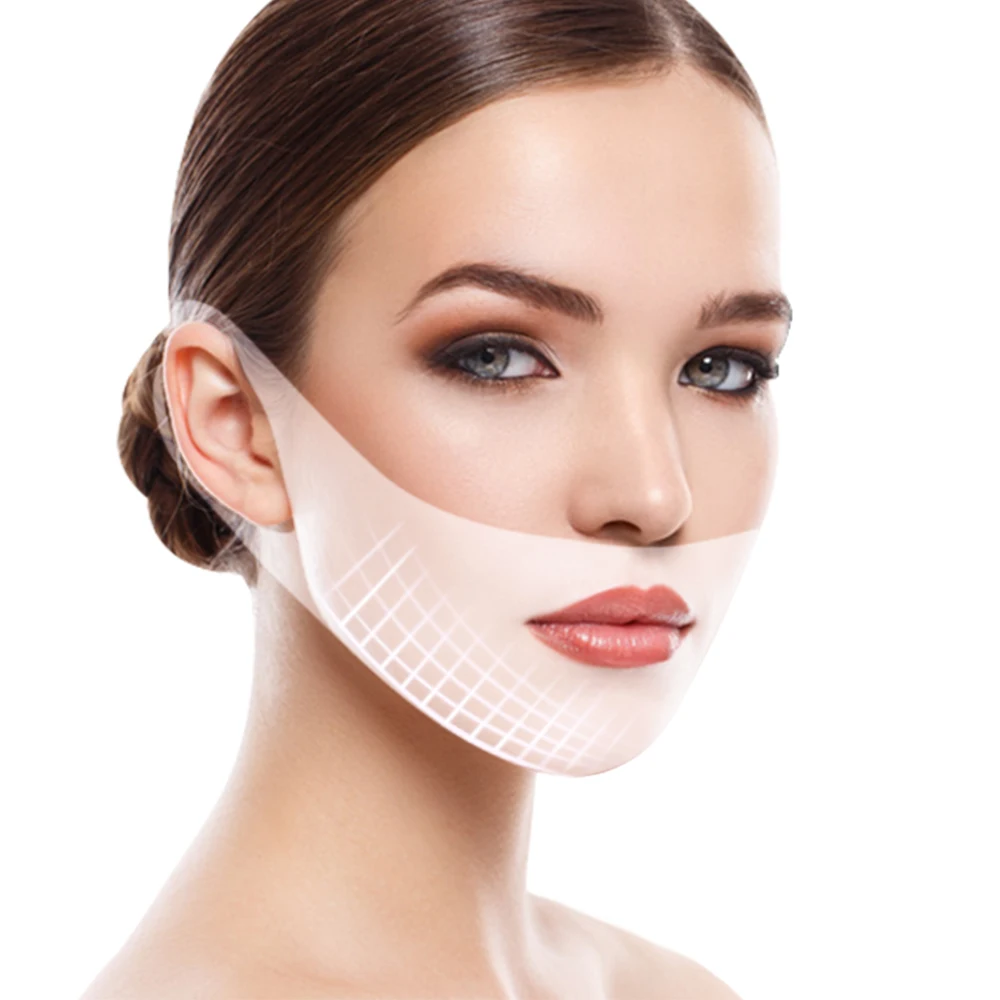 4D Double V Face Shaped Mask Hanging Chin Cheek Lifting Skin Firming Hydrogel Neck Slimmer Beauty Care Tools | Красота и здоровье