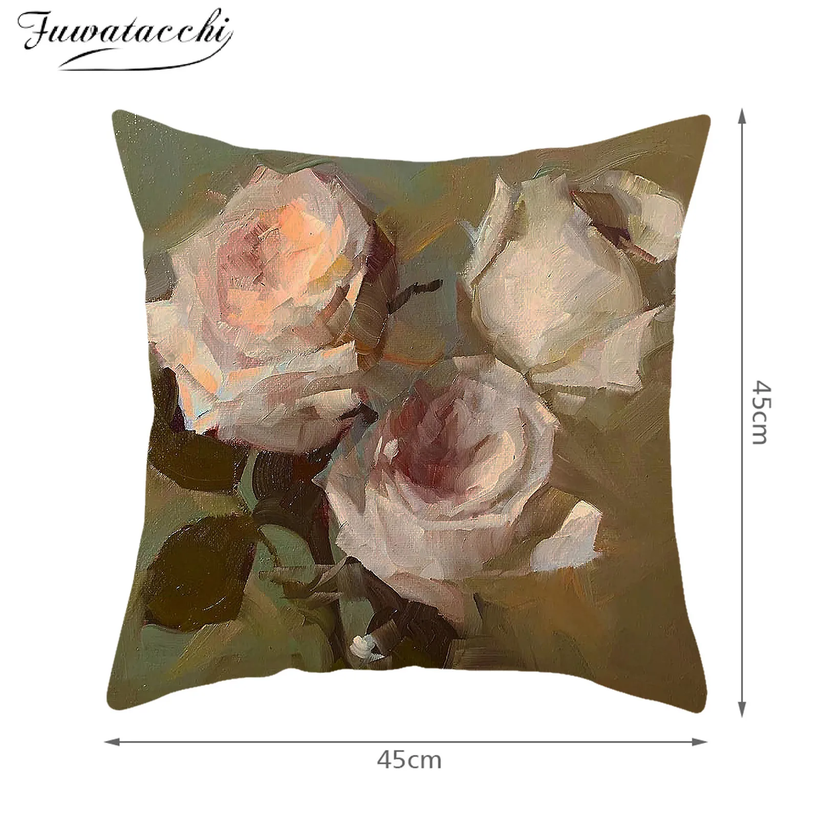 

Fuwatacchi Pillowcover Cushion Cover Flower Pattern Print Pillowcase Bedroom Decorative Polyester Pillows Decor Home Pillow Case