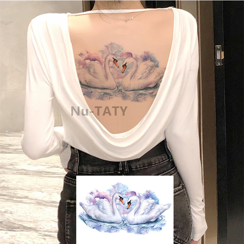 Водостойкая Временная наклейка Nu TATY красочная благородная Серия животных милая