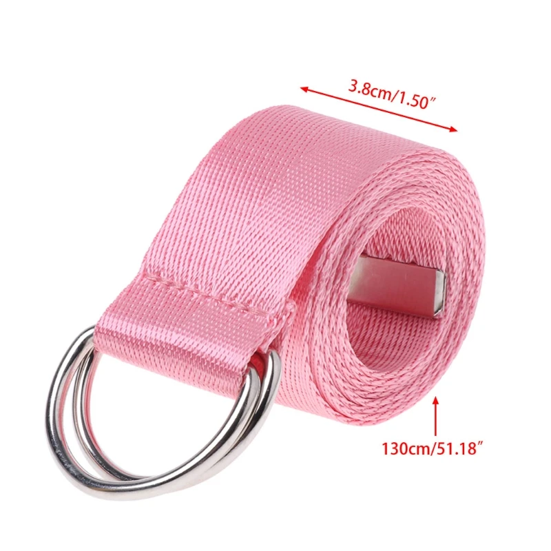 

Double Ring Buckle Waist Belt Candy Color Canvas Solid Color For Men And Women