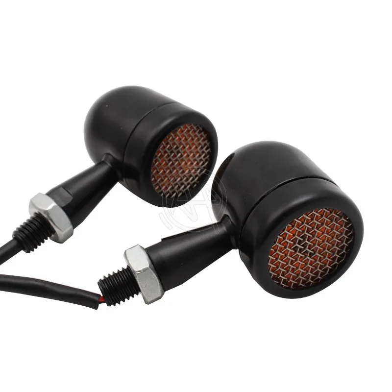 1 пара 10 мм черный/Хромированный Светодиодный стоп-сигнал для мотоцикла