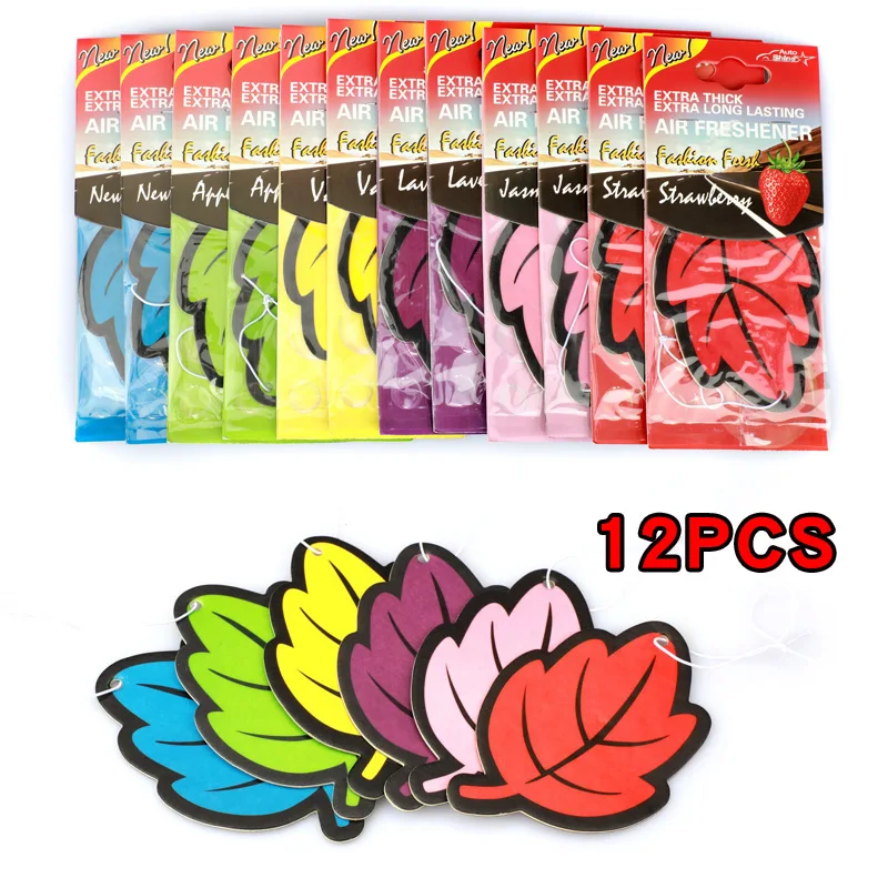 12 шт./лот подвесной автомобильный освежитель воздуха в форме листьев | Автомобили