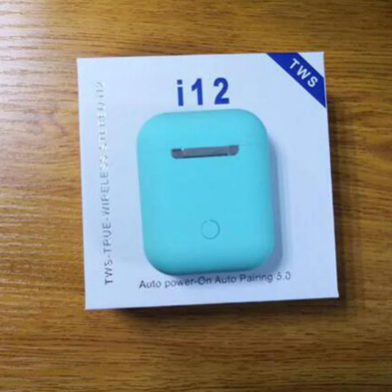 I12 tws матовые Bluetooth наушники беспроводные наушники Hands free бизнес наушники спортивная Гарнитура Bluetooth Музыкальные наушники - Цвет: blue