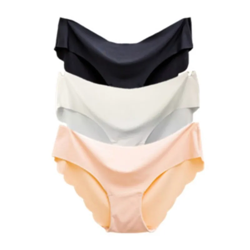 

3 Pcs/set Solid Ladies Women Seamless Panties Ice Silk Underwear G String Panties Sexy Underwear Panties Comfortable Breathable