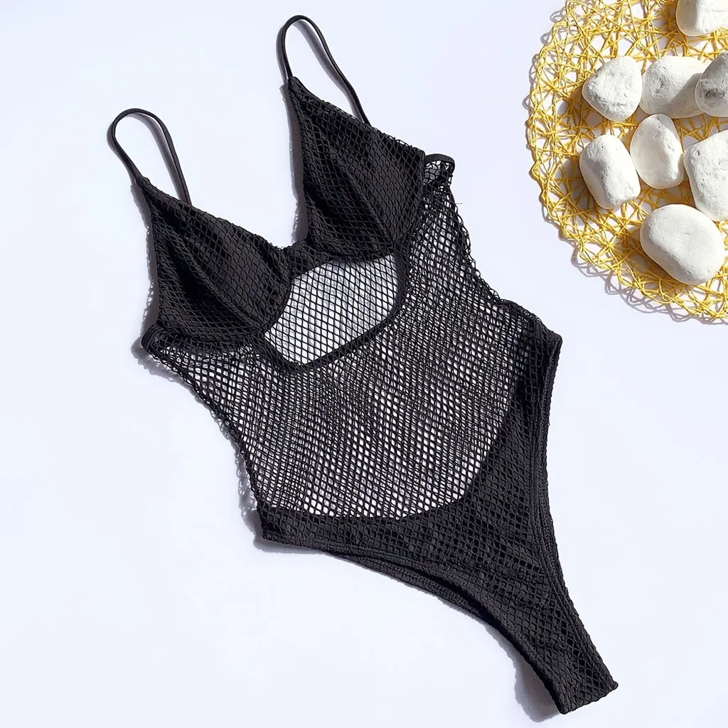 SAGACE новинка купальник для женщин сплошной цвет в сетку сексуальный пуш-ап бикини