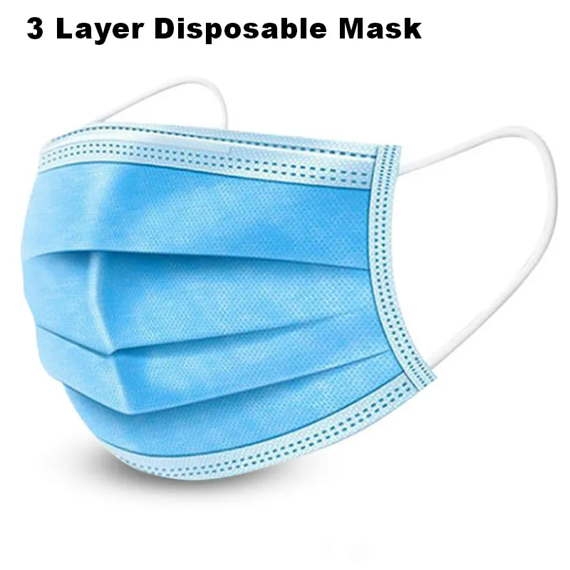 

Fast Ship 25pcs Disposable Mask Face Mask Mascherine Face Masks Anti-Dust Anti Fog Haze Face Mouth Mask 3-layer Filter Mask