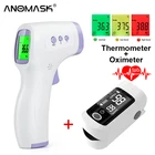 Бесконтактный инфракрасный термометр для детей и взрослых, цифровой пистолет для измерения температуры + цифровой OLED-дисплей, медицинский Пульсоксиметр уровня кислорода в крови