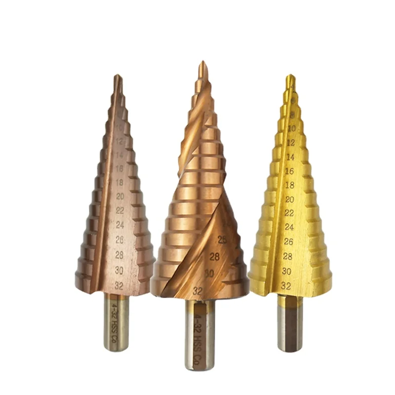 

Stepped Drill Bit 3-13 4-12 4-20 4-32mm HSS Titanium coated Wood Metal Hole Cutter Cone Drill Metal Drills