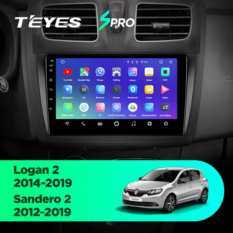 TEYES SPRO Штатная магнитола для Рено Логан 2 Сандеро 2 Renault Logan 2 2012 Sandero 2 Symbol Android 8.1, до 8-ЯДЕР, до 4+ 64ГБ 2DIN автомагнитола 2 DIN DVD GPS мультимедиа автомобиля головное