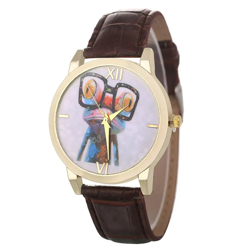 Забавные классические роскошные модные женские кварцевые часы с рисунком